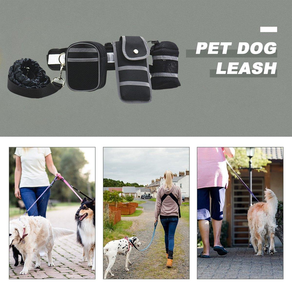 Pet Running Sports Traction Suit Belt Waist Pack Multi-color Reflective Traction Rope Collar Plus Belt