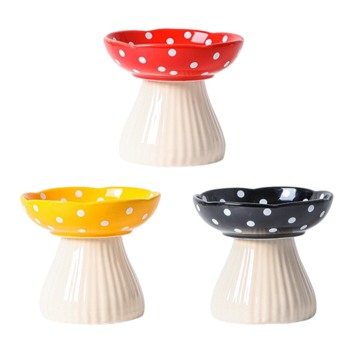 Pet Elevated Mushroom Bowl Cat Dog Bowl Dish Food Feeder Raised Cat Bowl