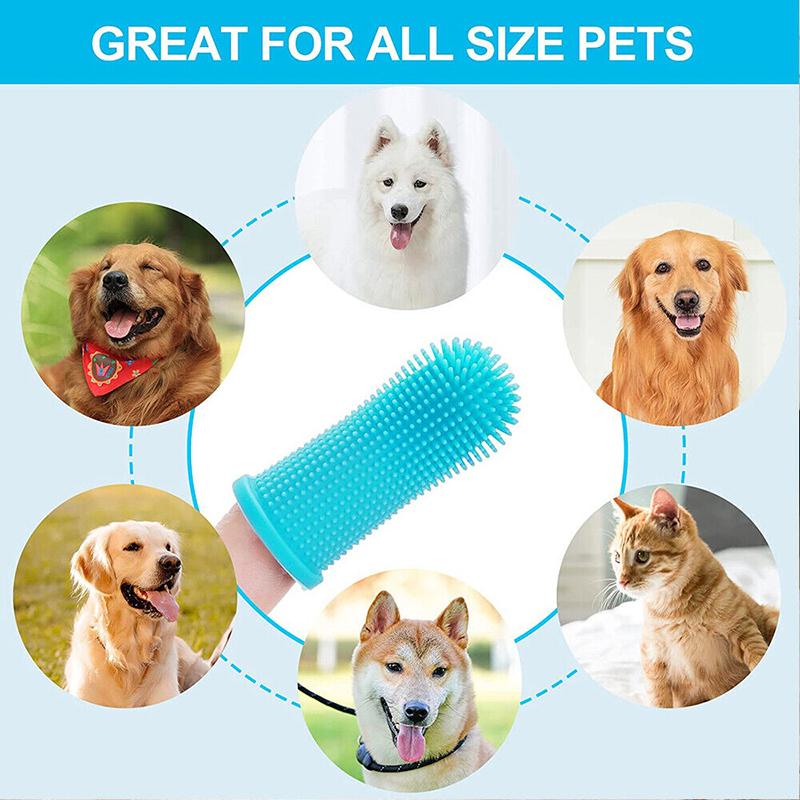 Dog Cat Super Soft Pet Finger Toothbrush Teeth Silicone Brush Care Cleaning