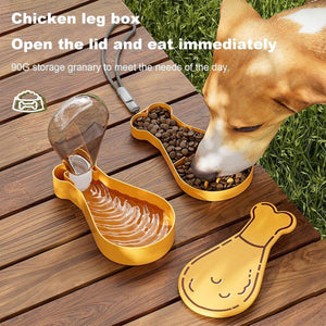 Portable Pet Water Bottle Outdoor Feeder Dual Purpose Drinking Cup Travel Use