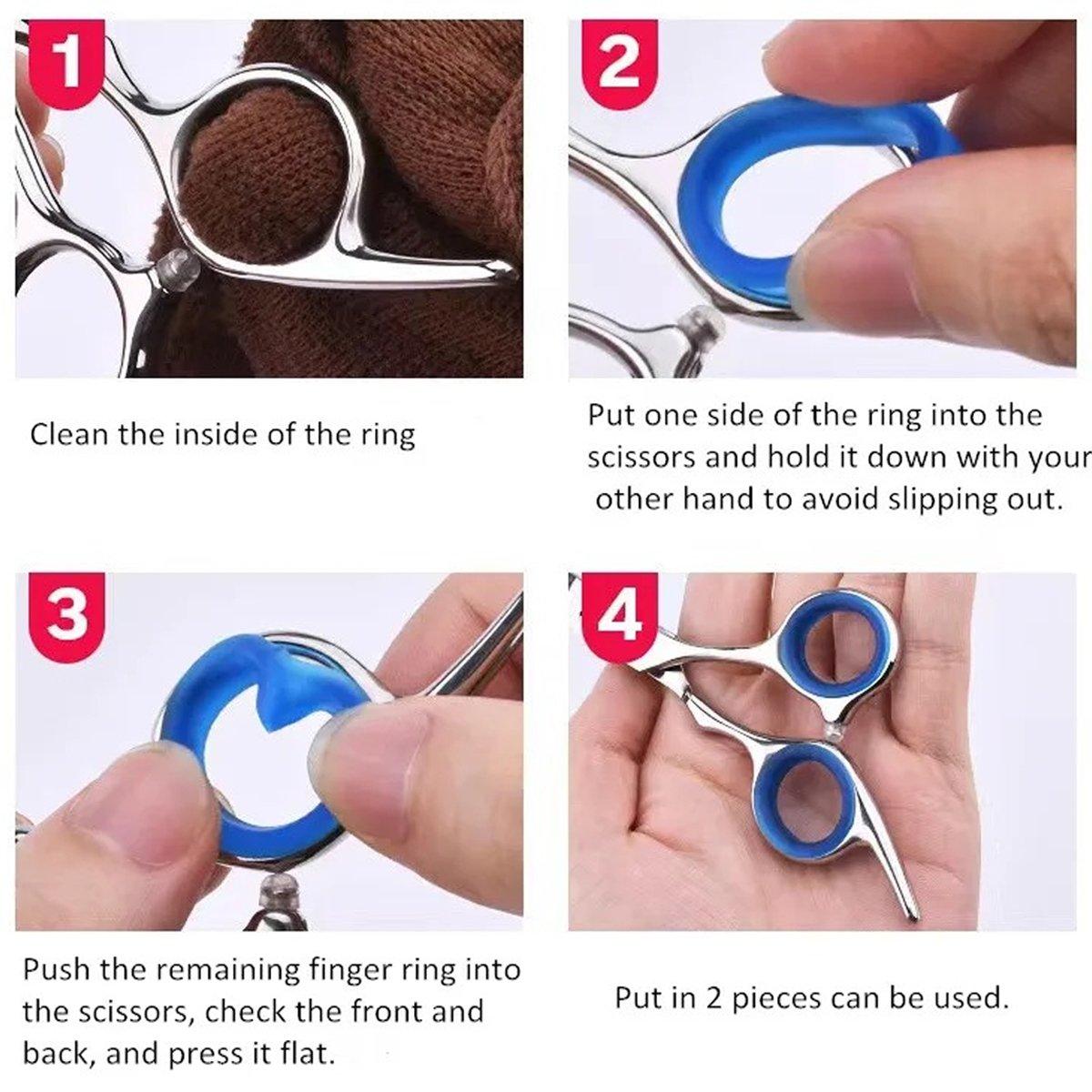 16pcs Dog Grooming Scissors Soft Silicone Finger Rings Insert Finger Protector