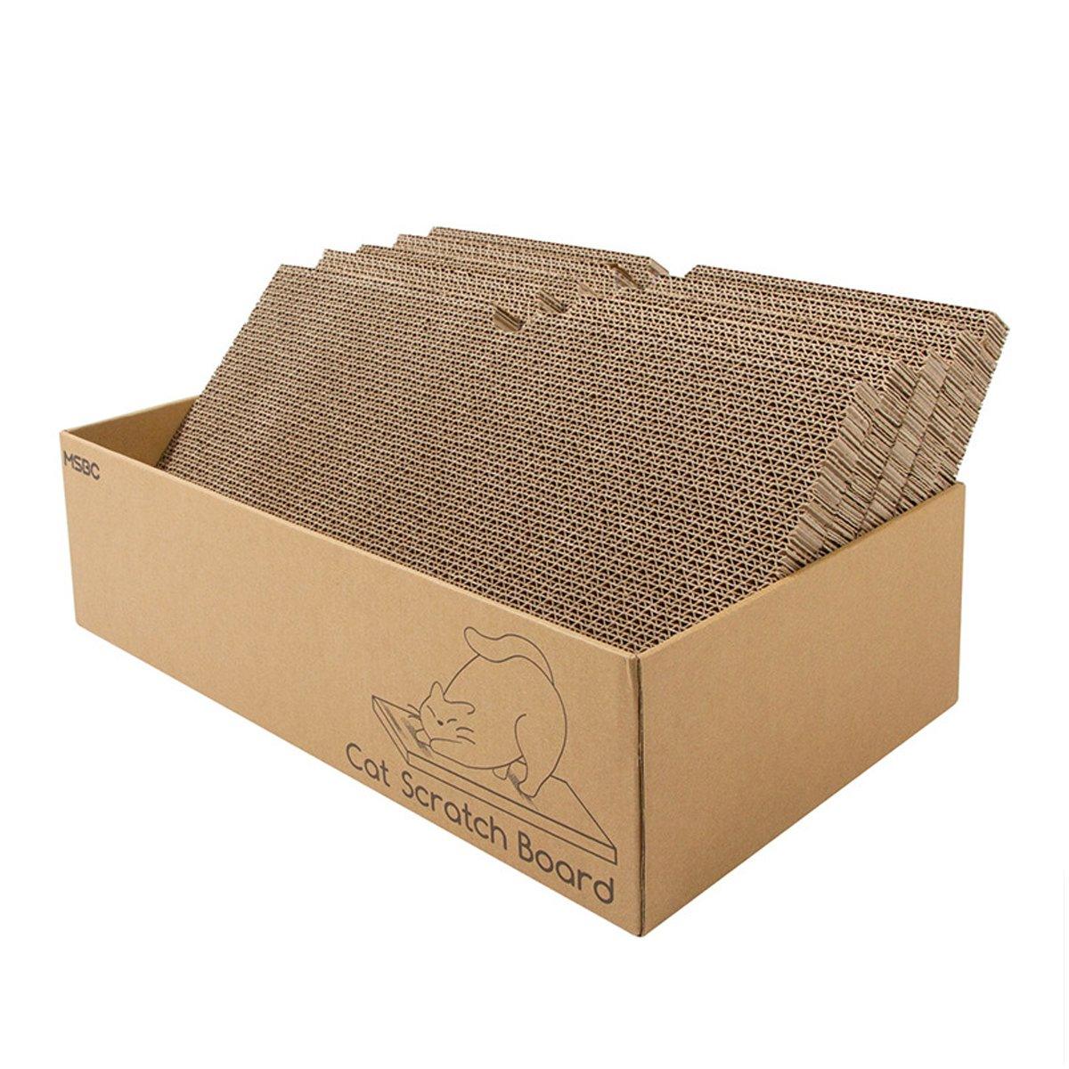 Cat Scratching Boards with Cardboard Box - 5 Pieces Set