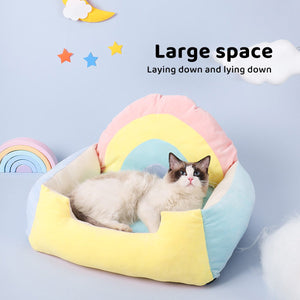 Rainbow Cat Sofa Semi-closed Four Seasons Cat Bed Mat Kennel Pet Supplies