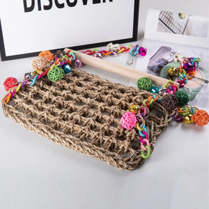 Bird Toy Parrot Toy Hammock Swing Rattan Ball Color Chain Double Layer Swing