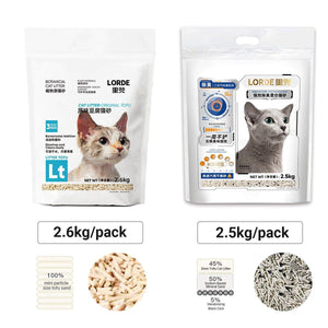 LORDE 2.5/2.6KG Pet Mixed Deodorant Cat Litter / Tofu Corn Cat Litter