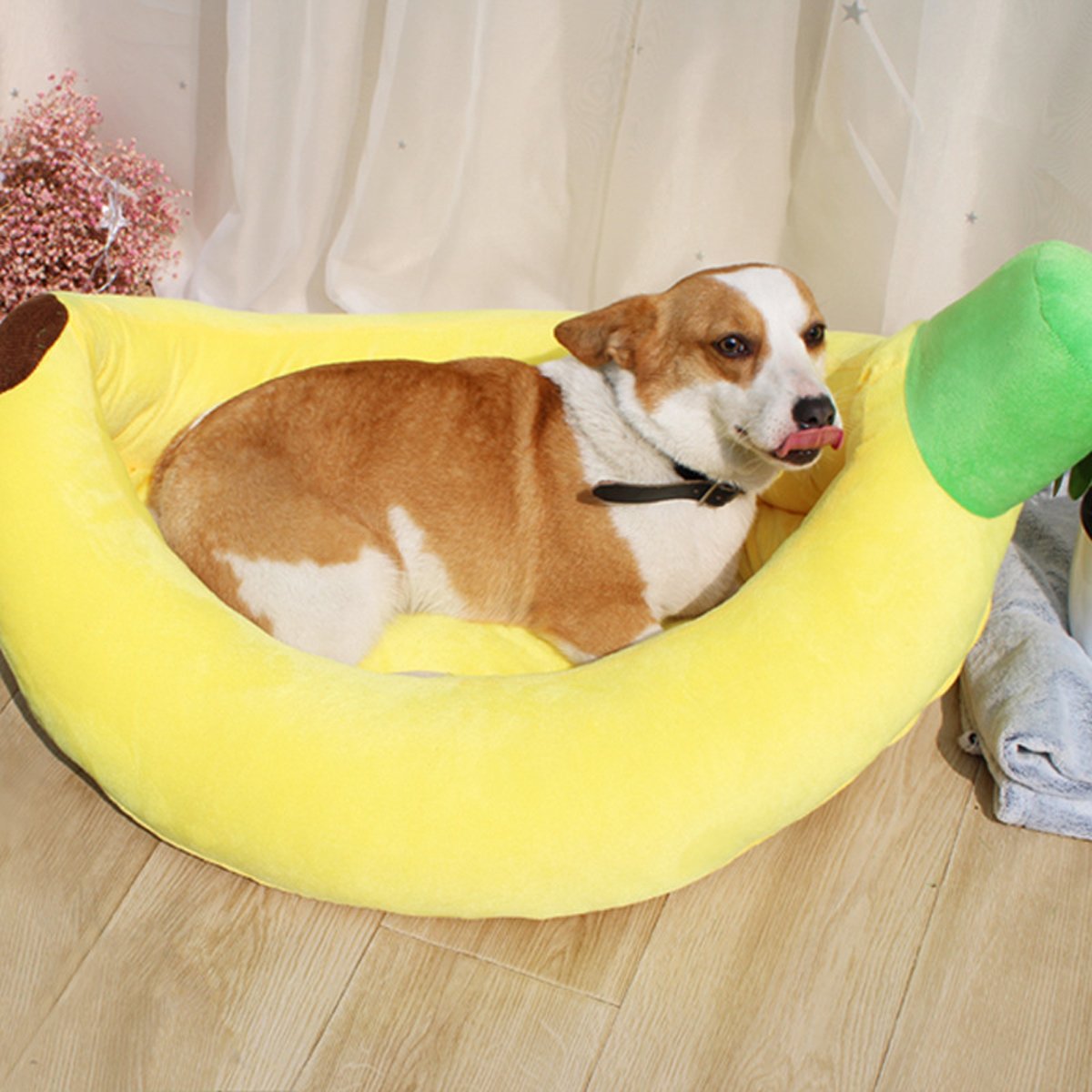 Cute Banana Shape Pet Bed Winter Warm Dog Cat Kennel