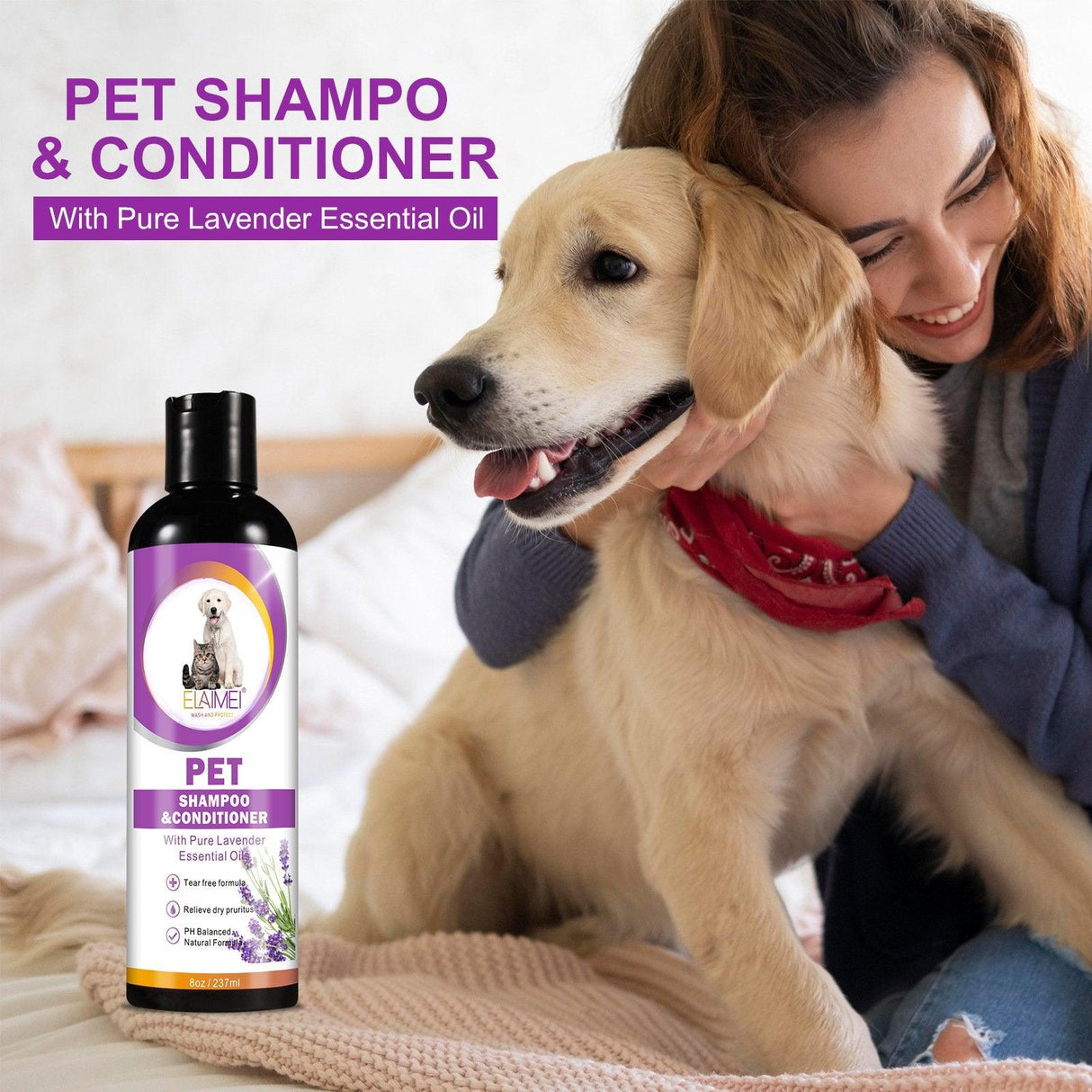 Lavender Bliss Pet Shampoo & Conditioner for Fluffy and Fragrant Fur