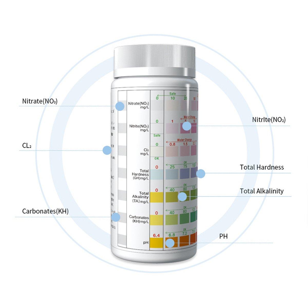 100pcs Comprehensive Aquarium Care with 7-in-1 Test Strips