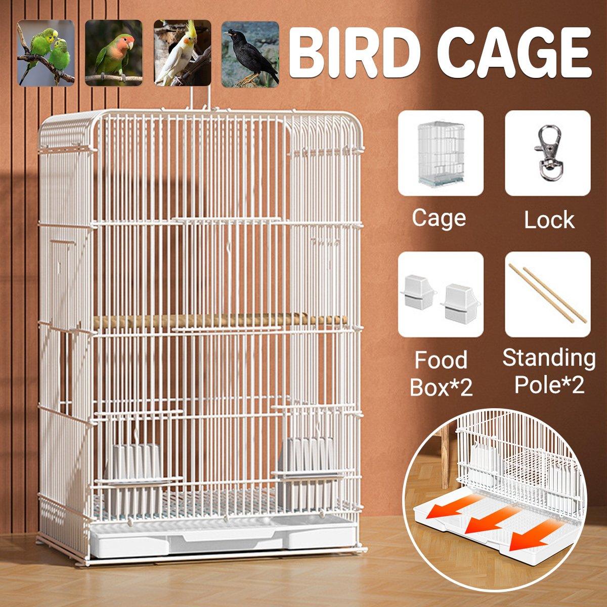 Spacious Metal Bird Cage for Parakeets & Finches Easy to Clean Design