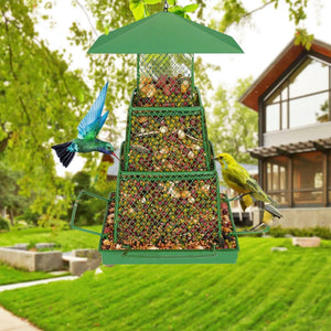 Durable Hanging Bird Feeder with Locking Lid & 360° Perch