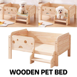 Solid Wooden Dog Kennel Durable Universal Pet Bed Comfortable Outdoor Indoor Bed