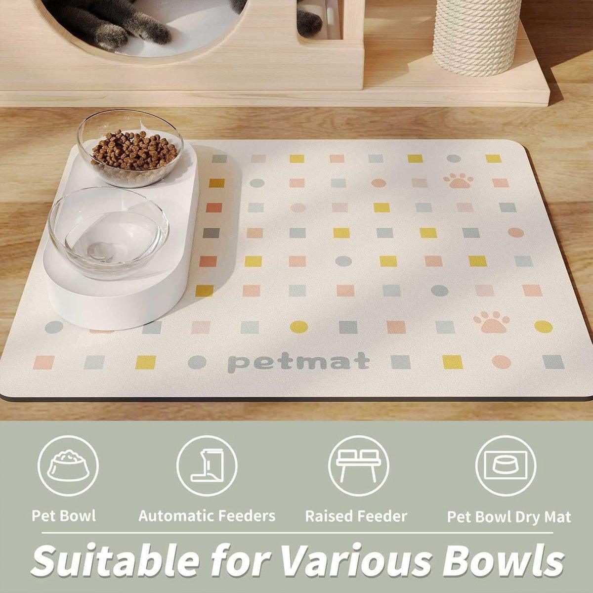 Pet Feeding Mat for Dogs and Cats Absorbent Pet Placemat Waterproof Mat