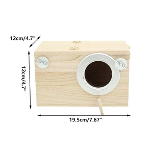 Right Opening Breeding Box Durable Wooden Nesting Box for Parrots