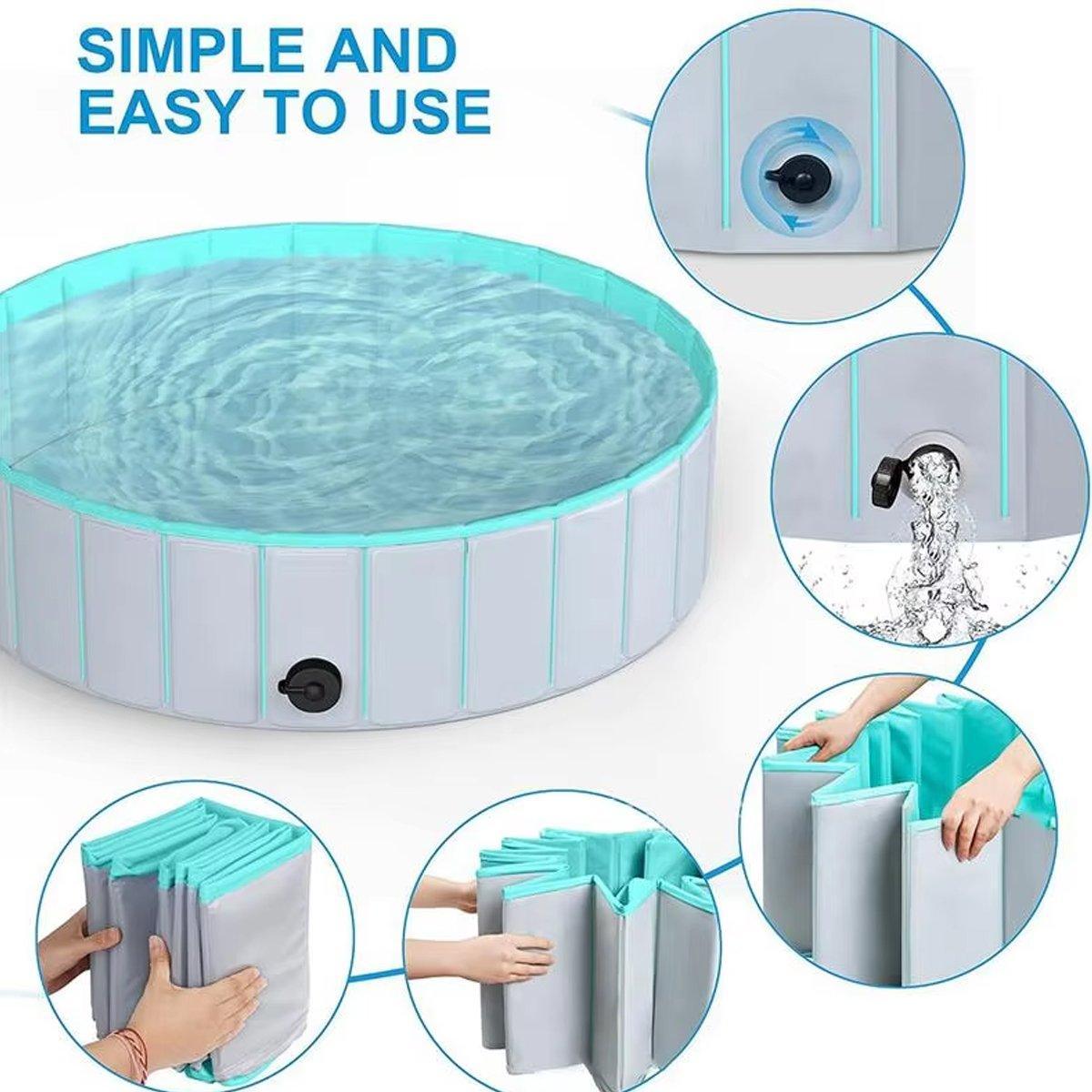 Foldable Pet Swimming Pool for Dogs & Kids 3 Colors