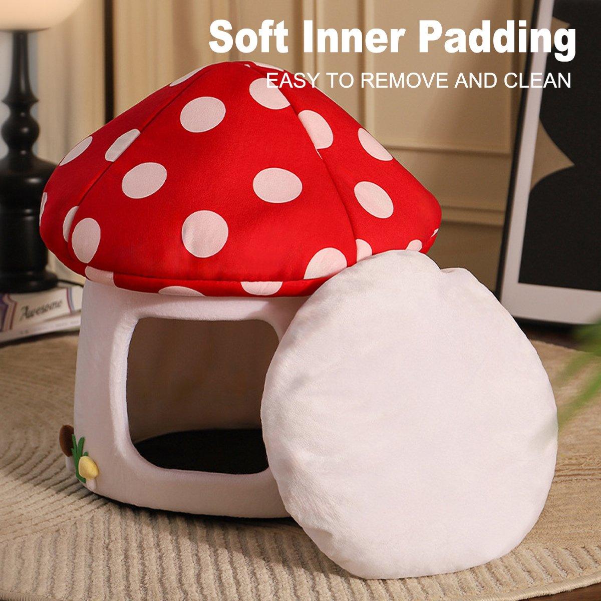 Mushroom Cat Kennel Cosy & Stylish Pet Bed for Cats and Small Animals