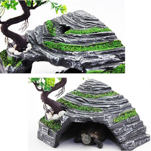 Reptile Hide House Nest Cave Sundeck Shelter for Pets Lizard Snake Habitat