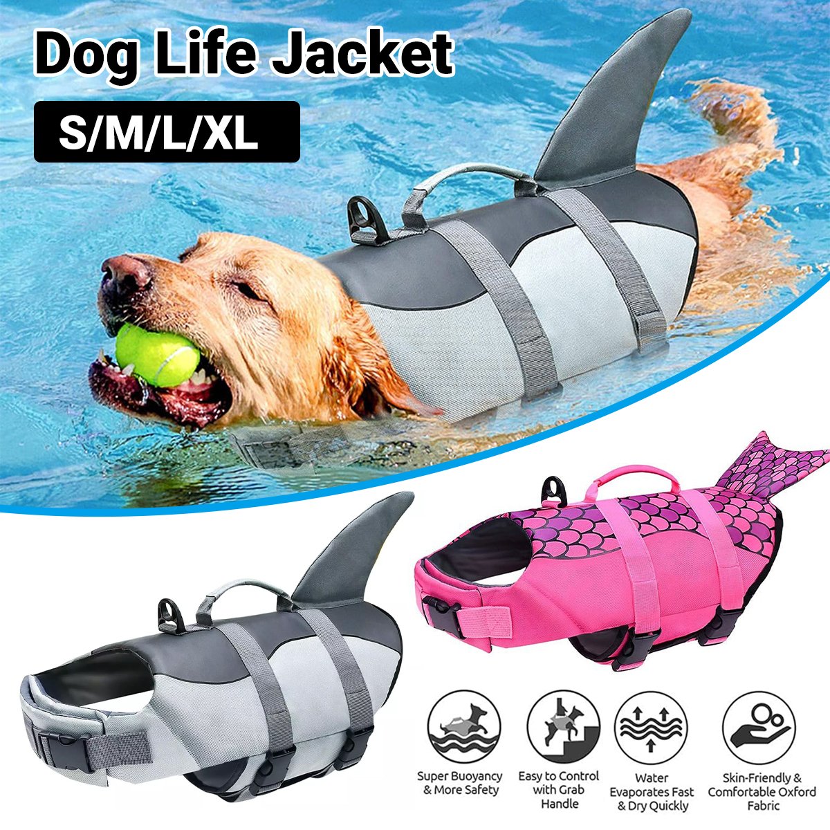 Dog Life Vest for Swimming and Boating