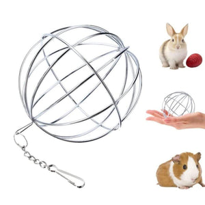 Hanging Grass Ball for Small Pets Stainless Steel Hay Feeder for Rabbits & Guinea Pigs