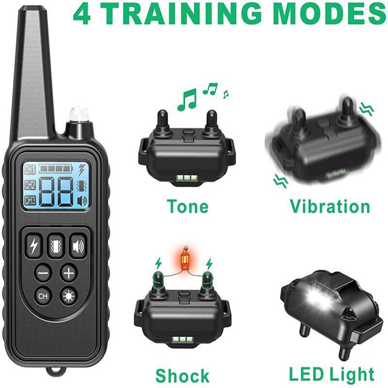 Electric Dog Pet Training E-Collar Obedience Rechargeable Remote Control 800M