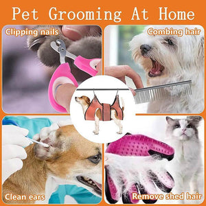 Small Pet Grooming Sling Hammock Dog Cat Restraint Bag Bathing Trimming Nail Care