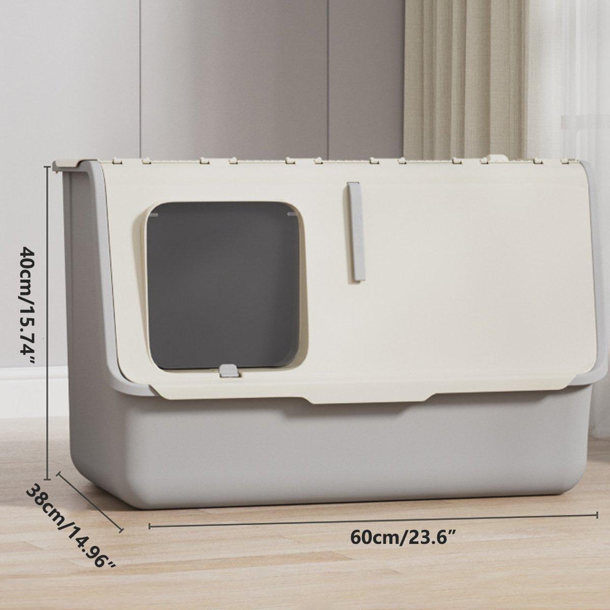 Fully Enclosed Cat Litter Box with Odour Control Adjustable Entry & Large Capacity