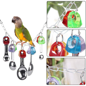 Parrot Bite Toy Parrot Toy Bird Toy Metal Spoon String Toy 113g