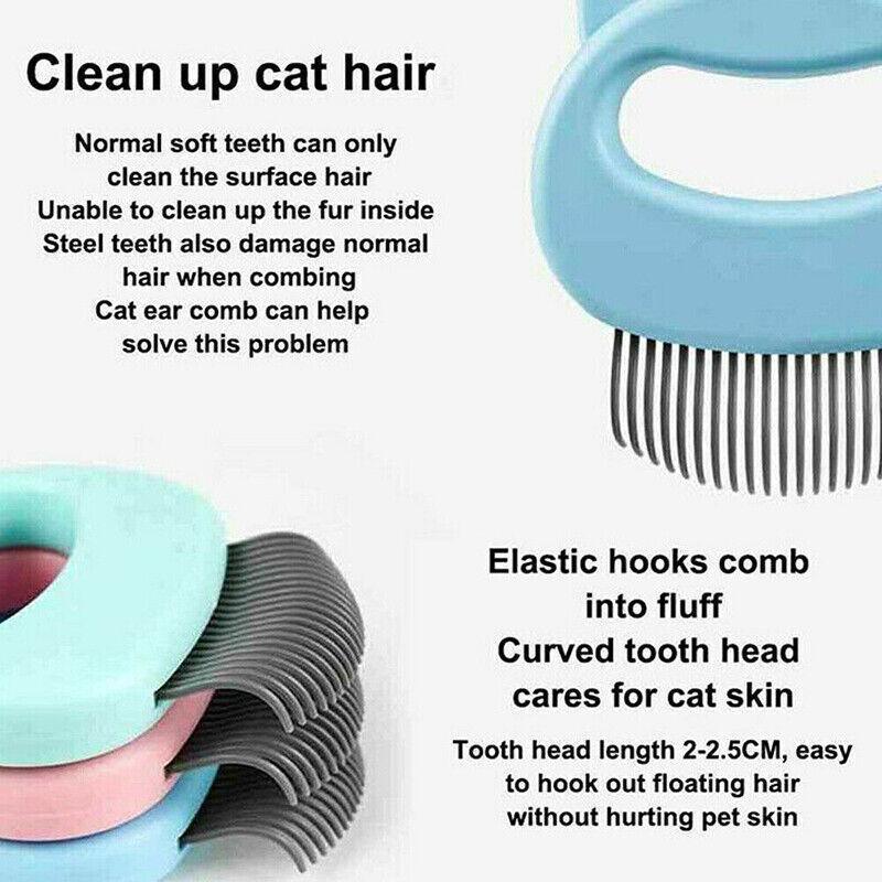 1-3xRelaxing Cat Comb Massager Pet Grooming Brush Dog Hair Removal Open KnotTool