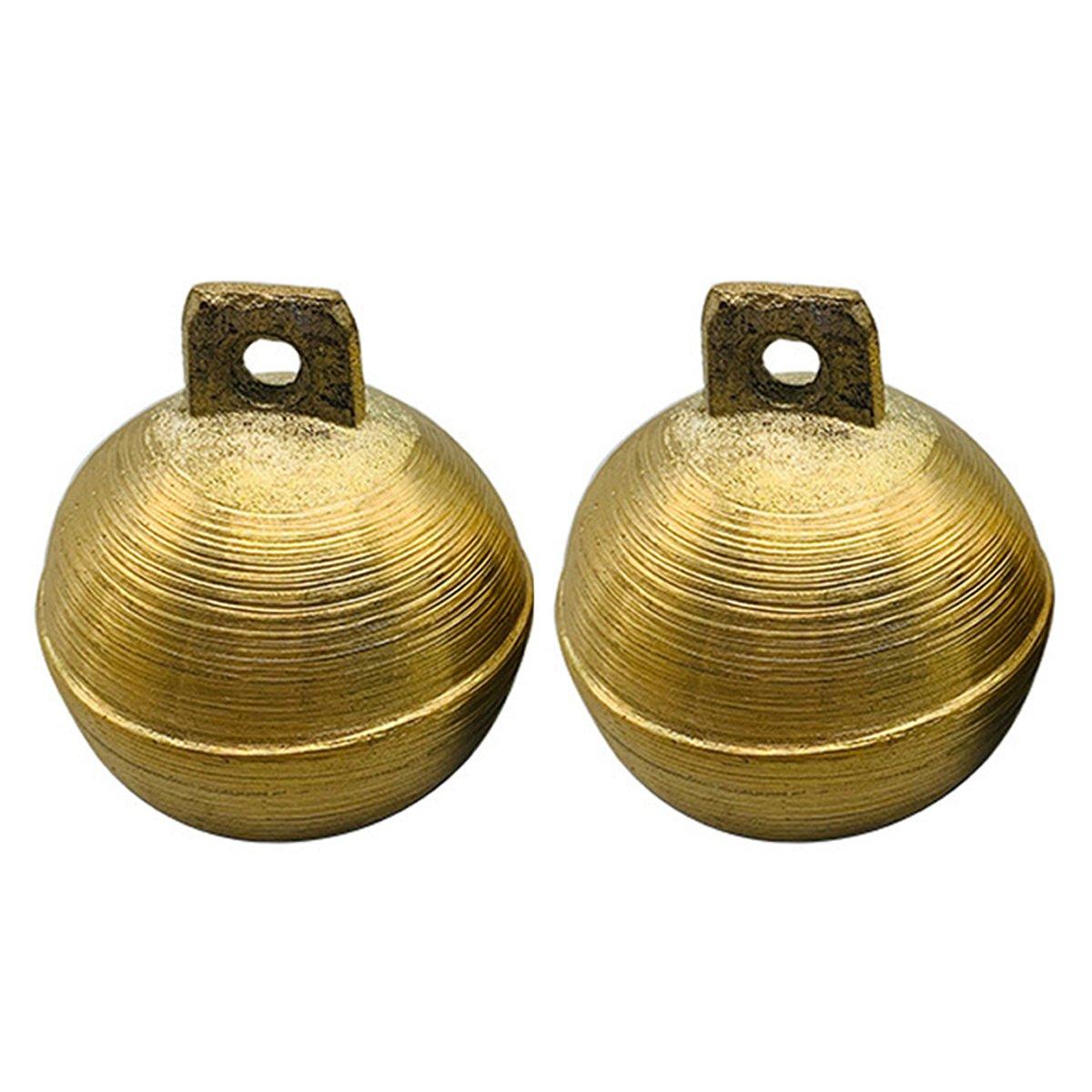 2PCS Durable Brass Animal Bells Loud Tracking Bells for Cows Dogs & Pets