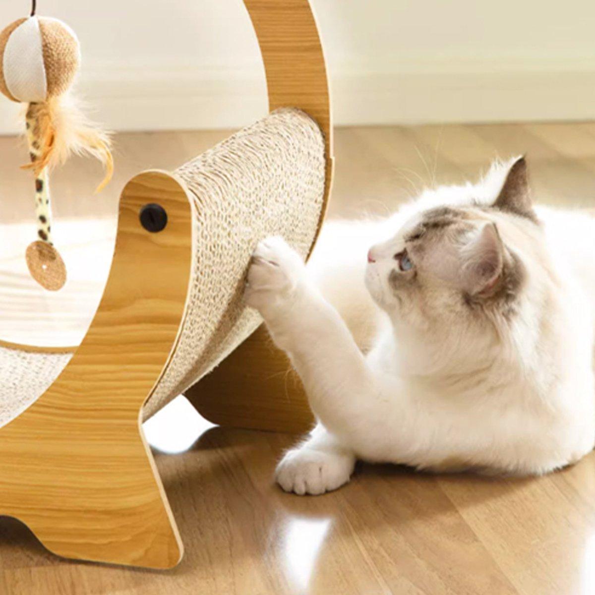 Cradle Cat Nest 2-in-1 Cat Scratcher and Lounge with Hanging Toy