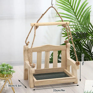 Outdoor Wooden Bird Feeder Swing Design Durable for Gardens & Patios