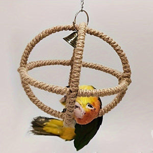 Parrot Toy Bite Exquisite Ball Ring Hemp Rope Bird Toy Ring Swing Pet Toy Bird Bite Supplies