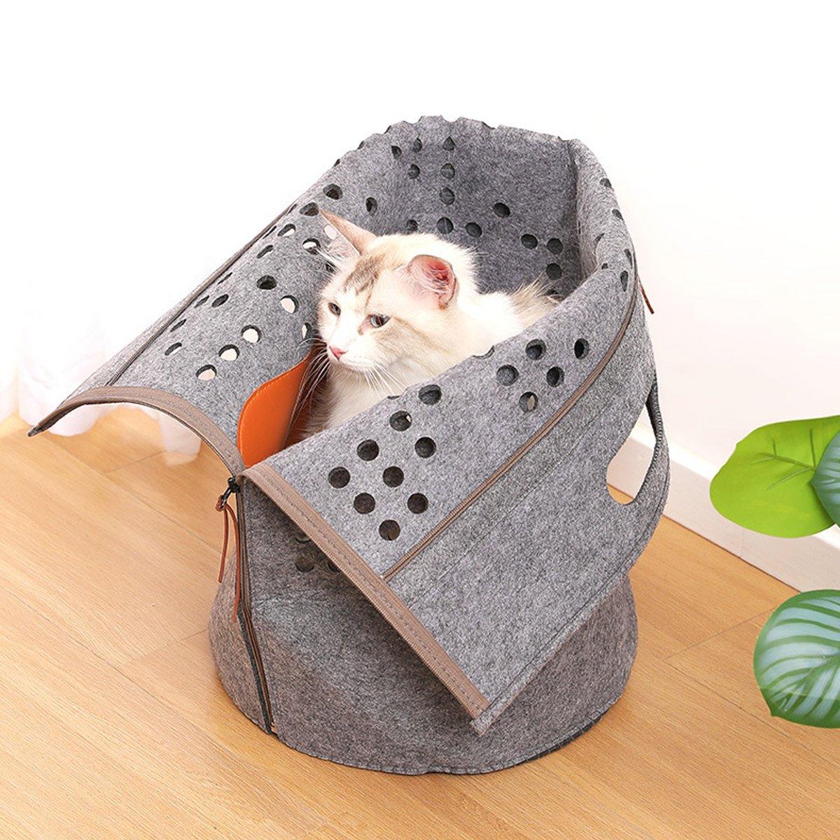 Foldable Felt Pet Nest Comfortable All-Season Bed for Cats & Small Dogs