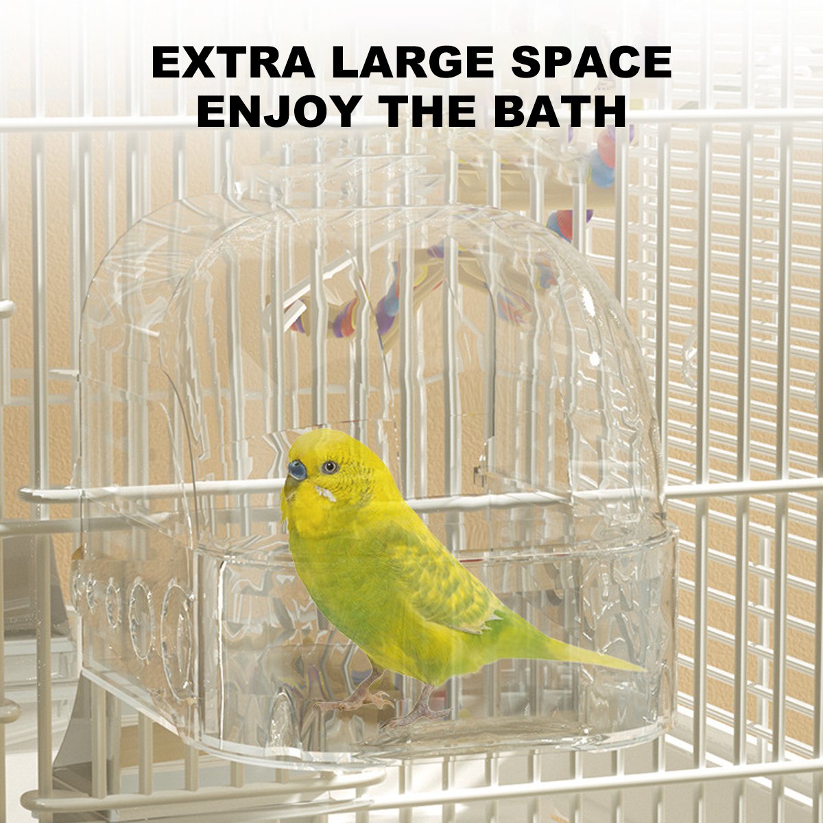 Parrot Bathers Large Bathroom Birdcage Supplies Multi-purpose Bath Room Sleeping Nest Feeding Box Tiger Skin Bird Bathtub