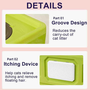 Foldable Enclosed Kitty Litter Box with Drawer for Cats