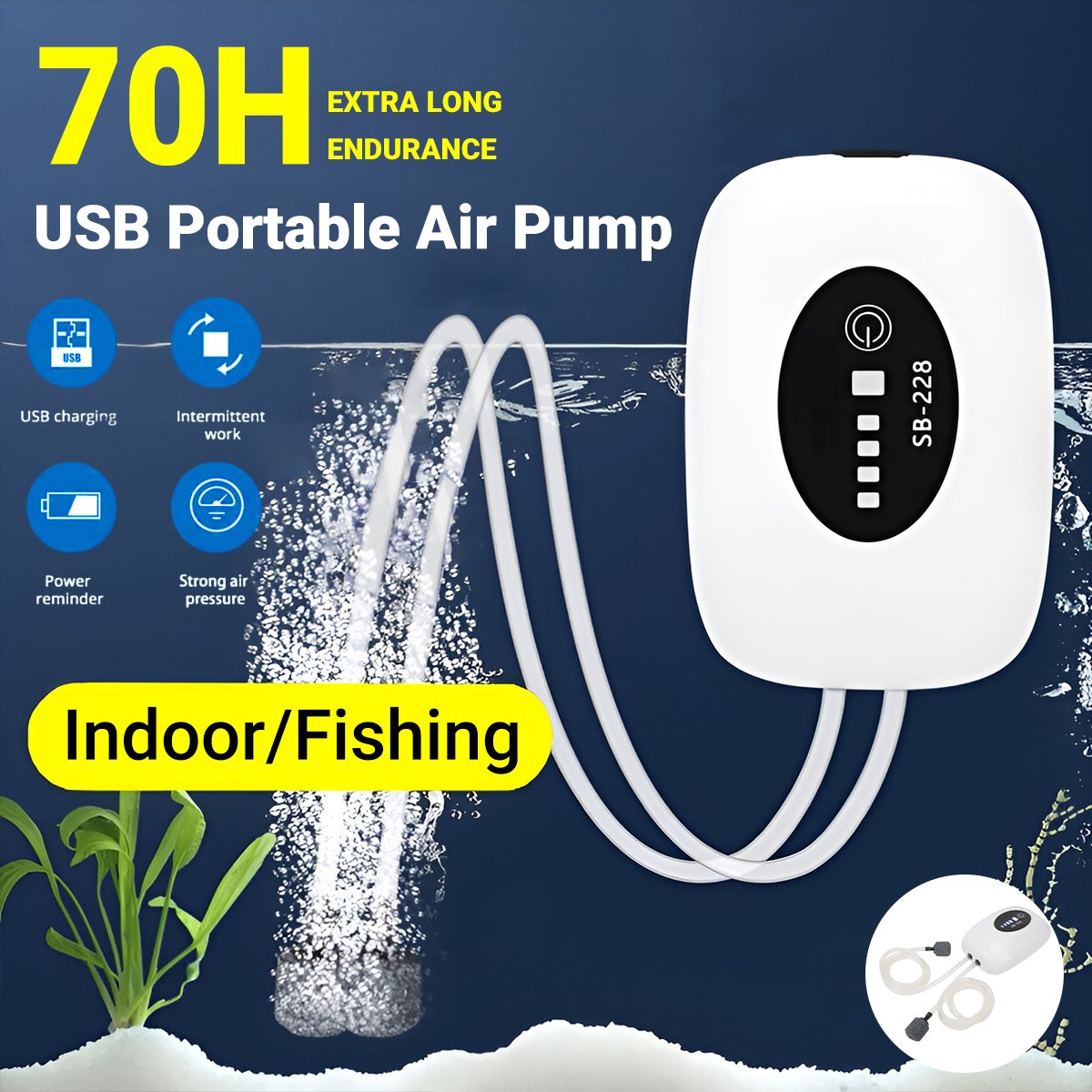 USB Portable Air Pump Long-Endurance Aquarium Air Pump