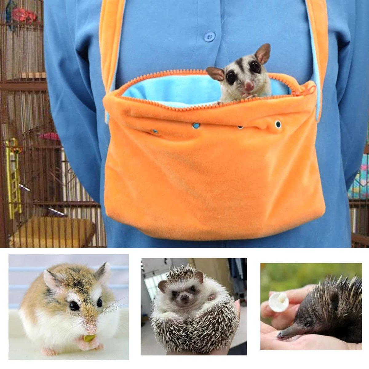 Guinea Pig Hamster Carry Pouch Carrier Bag Warm Travel Bag for Small Animal Pet