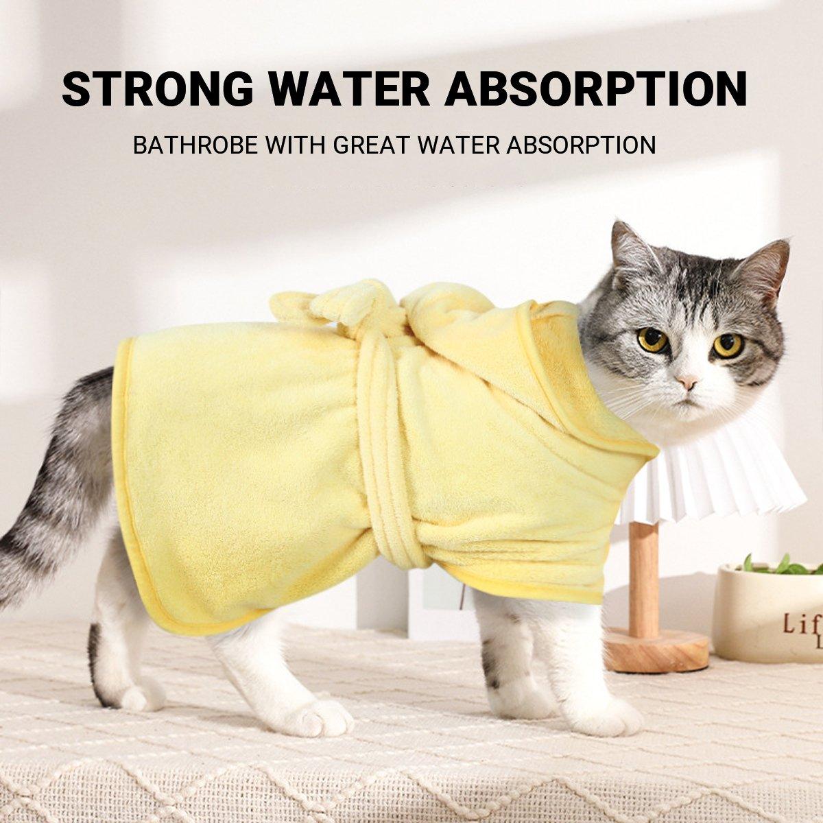 Absorbent Dog and Cat Bath Towel Microfiber Pet Bathrobe