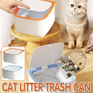 Compact Cat Trash Can with Flip Lid Deodorant & Odor Control Bin