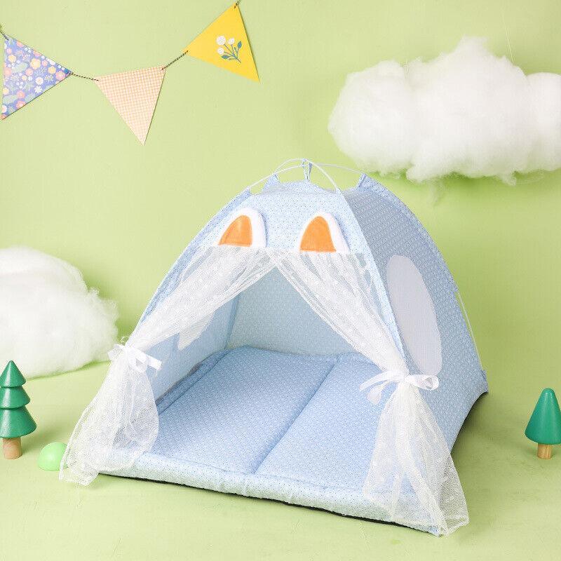 Warm Cozy Portable Pet Tent House Nest Bed Cushioned Dogs Cats Play & Sleep