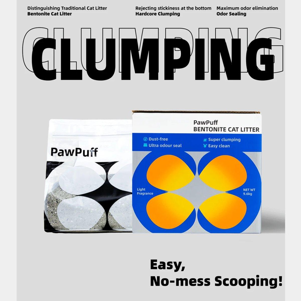 PawPuff Uitra Clumping Sodium Mineral Cat Litter 9.6kg - DUST FREE Formula