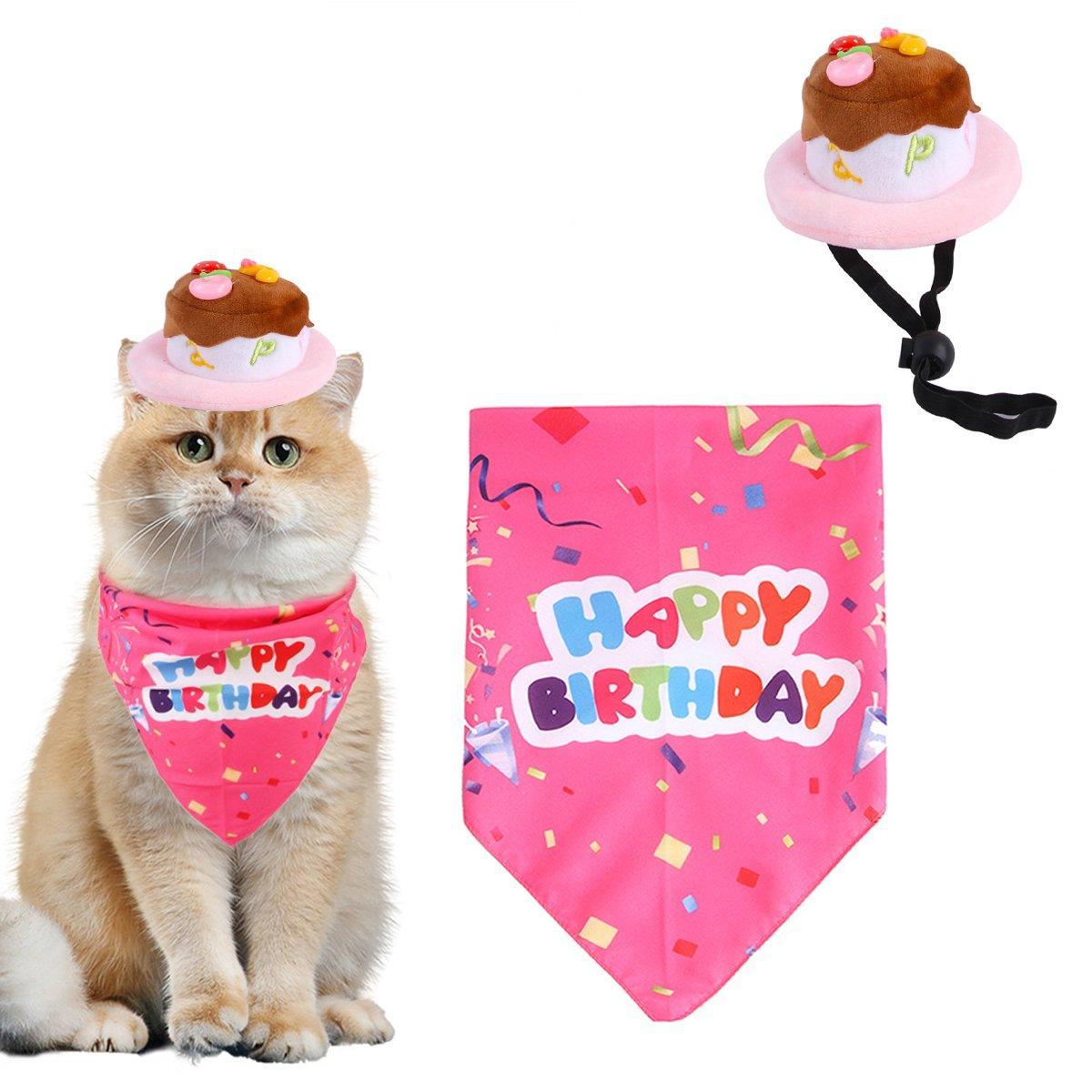 Pet Birthday Suit Cake Hat Triangle Towel Combination Birthday Dress