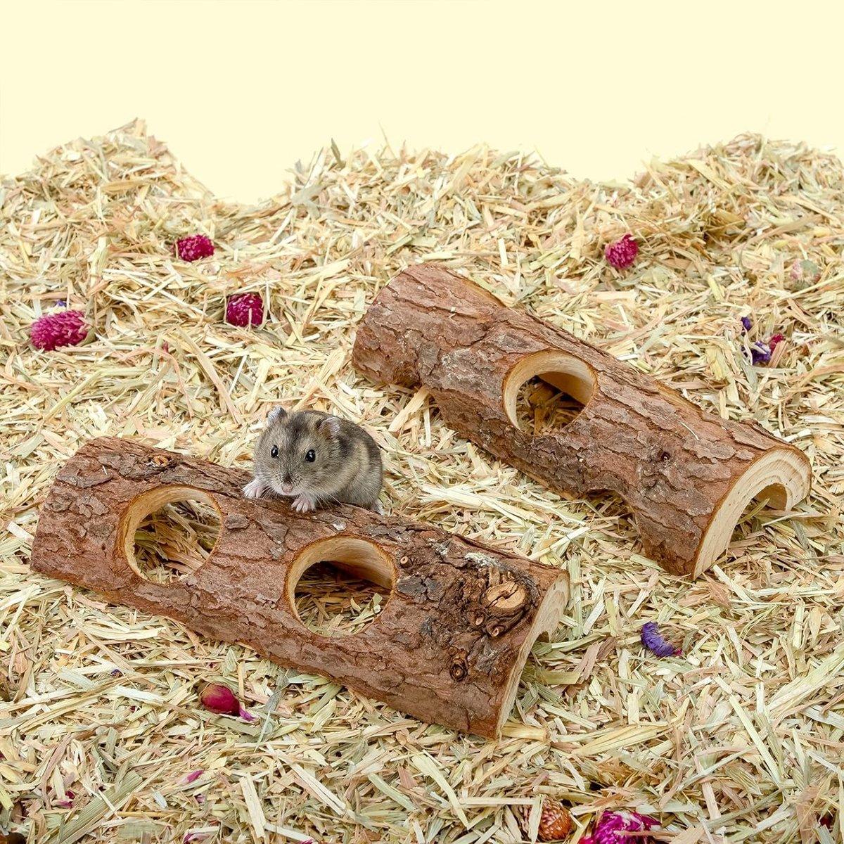 Premium Solid Wood Hamster Tunnel - Natural and Durable Chew Toy