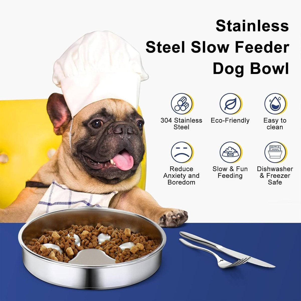 Cat Dog Pet Slow Food Bowl Non-Slip Feeding Dish for Cats Dogs Puppy Food Bowl