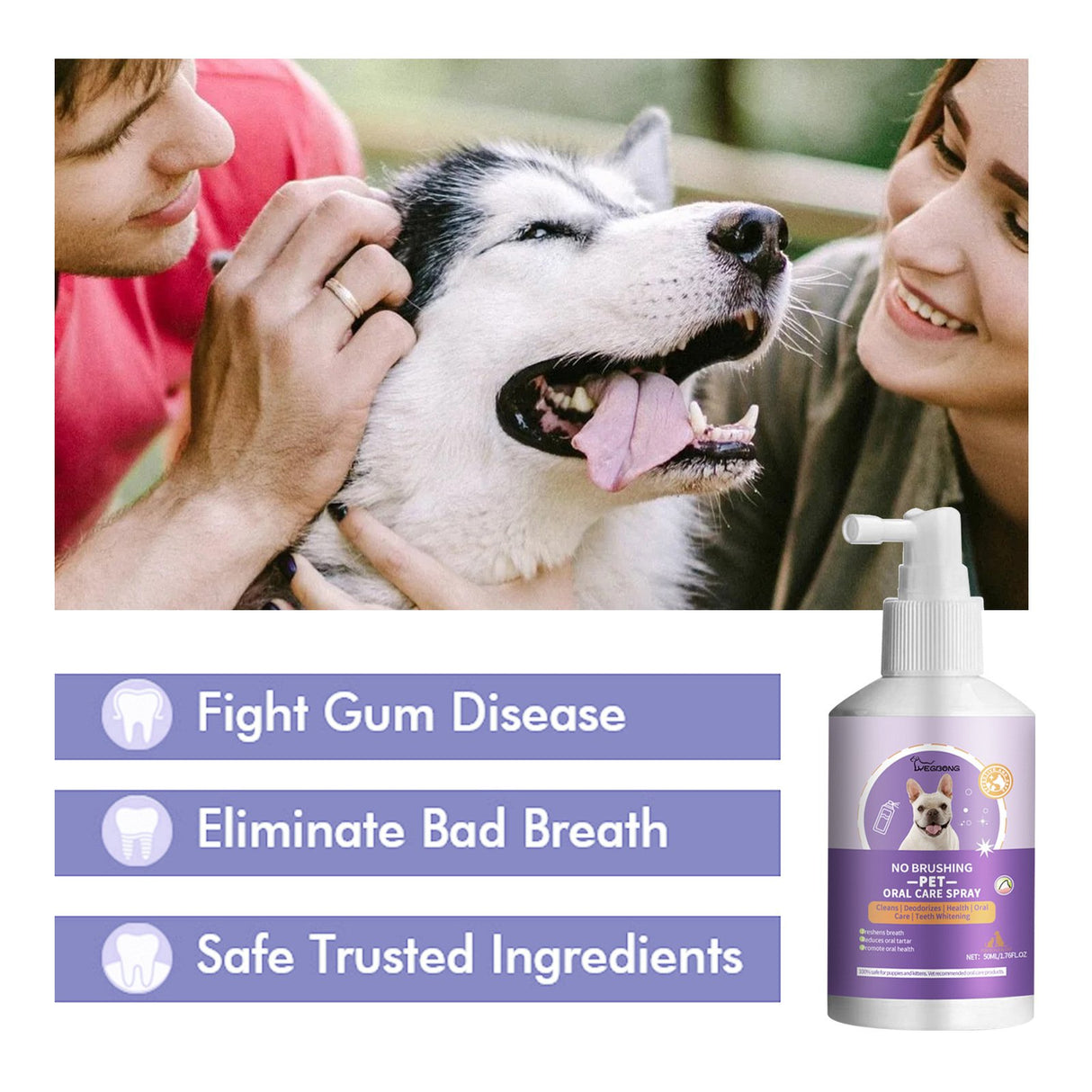 Pet Dental Spray for Dogs and Cats Breath Freshener Odor Remover Oral Cleaner