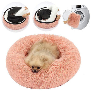 Dog Cat Pet Calming Bed Washable Warm Soft Plush Round