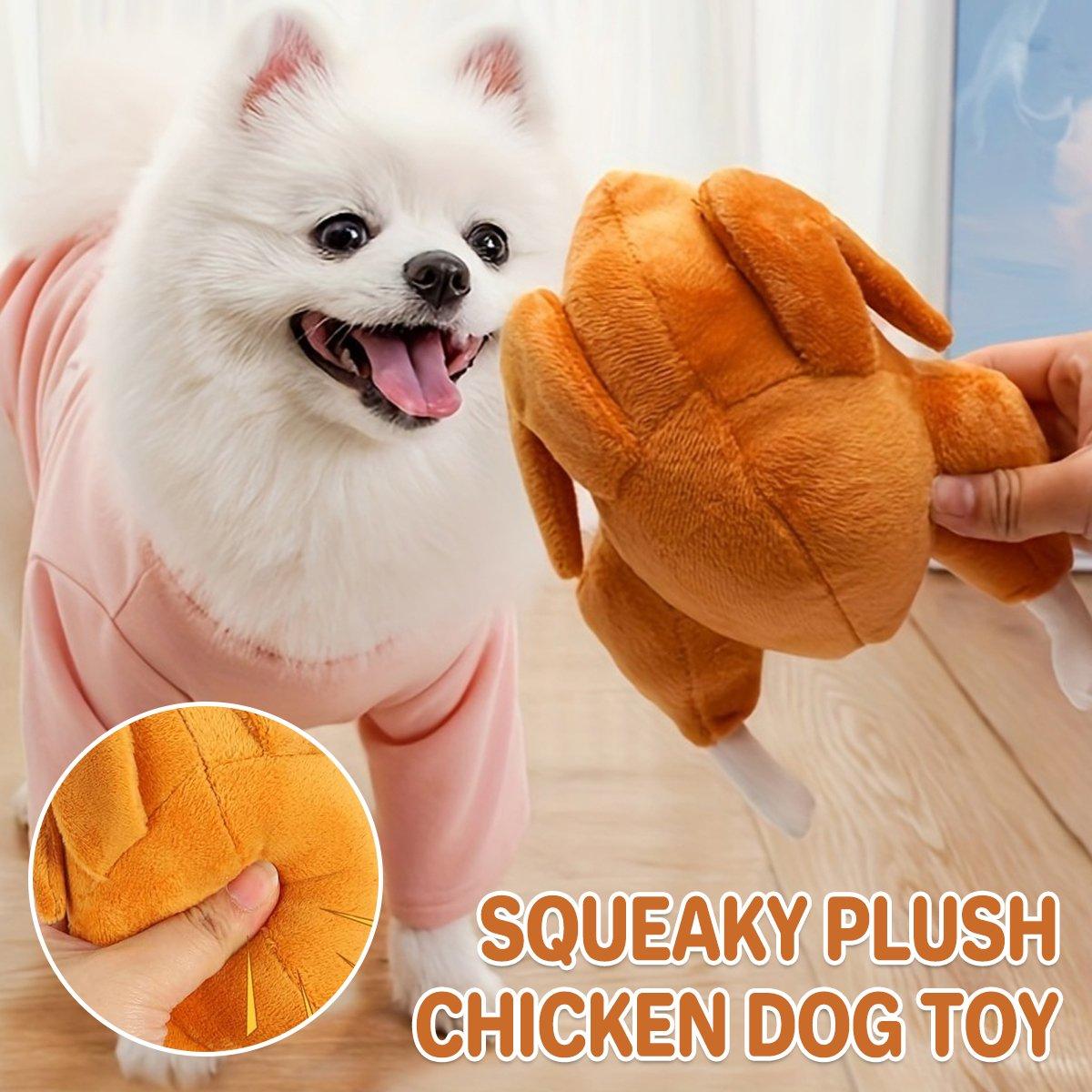 Durable Roast Chicken Plush Dog Toy with Squeaker Fun for All Dogs