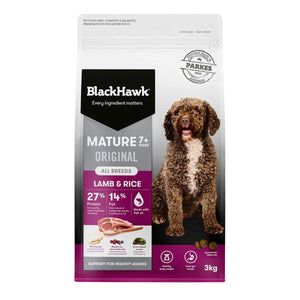 Black Hawk Original Mature Lamb & Rice Dry Dog Food For Aged 7+ 3KG/20KG