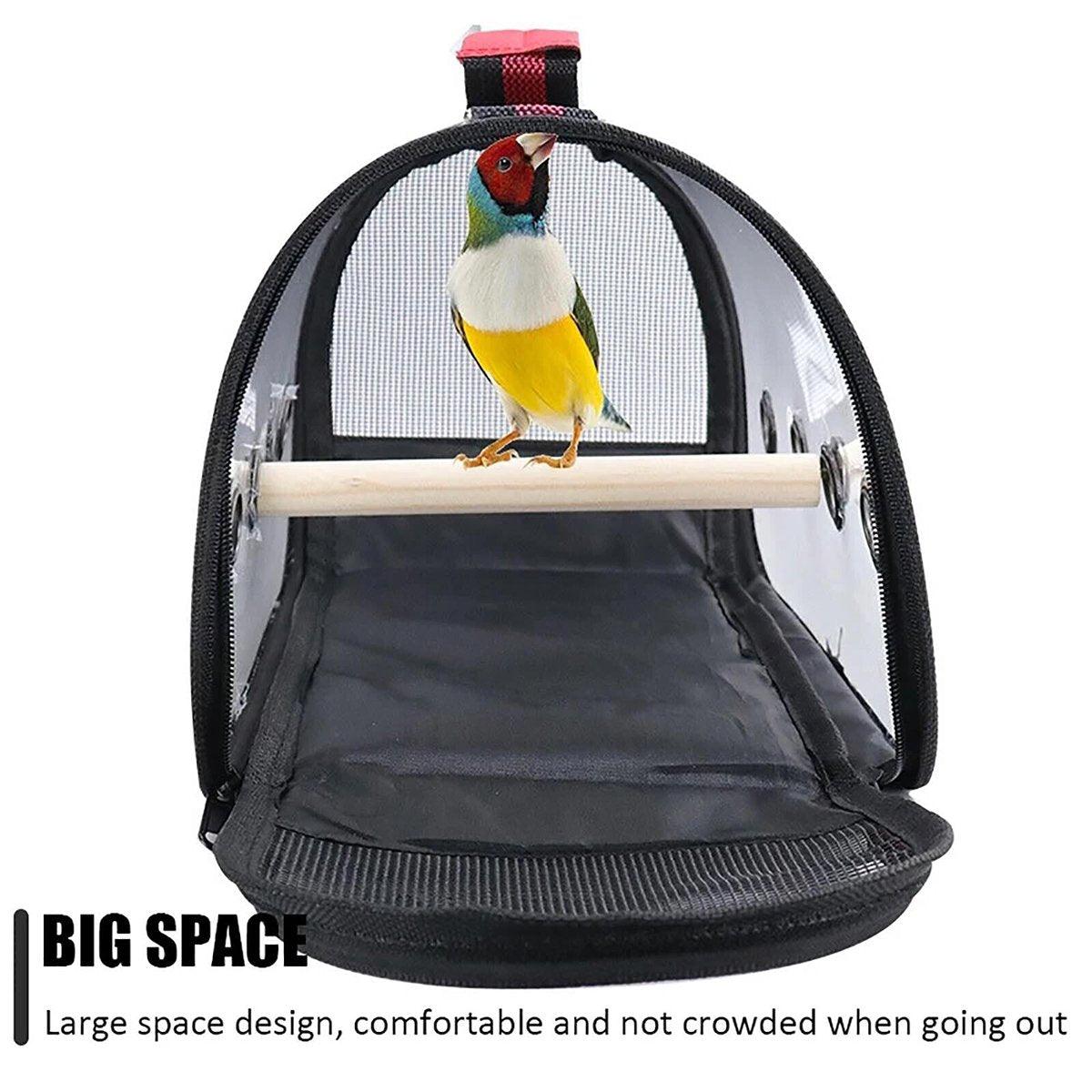 Portable Pet Bird Parrot Carrier Transparent Breathable Travel Cage