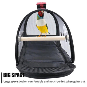 Portable Pet Bird Parrot Carrier Transparent Breathable Travel Cage