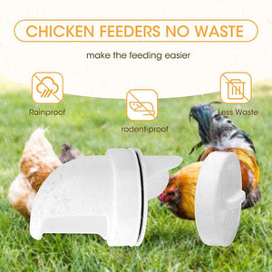 Easy-to-Assemble Weatherproof Chicken Feeder with Gravity-Feed Mechanism